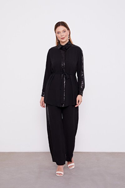 Levidor Siyah Payet Detaylı İkili Takım