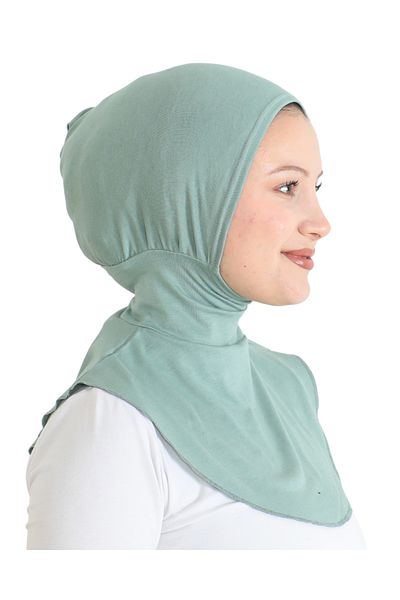 Modish Group Women's Neck Collar Hijab Hijab Practical Sports Bonnet - Light Green