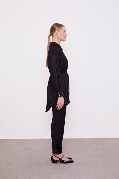 Levidor Siyah Belden İp Bağlamalı İkili Takım