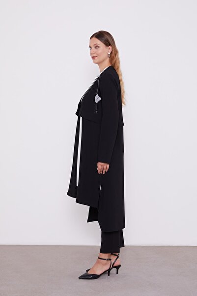 Levidor Μαύρο Σετ Γιλέκο με Λεπτομέρεια Μπροστινής Μπροστινής Πλευράς