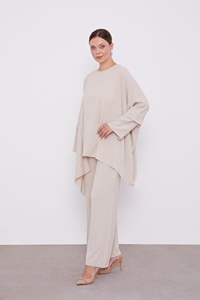 Levidor Latte Taş İşlemeli Tunik Takım