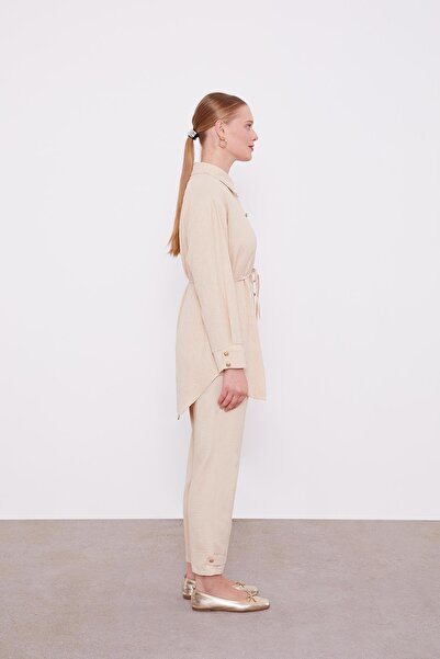 Levidor Bej Belden İp Bağlamalı İkili Takım