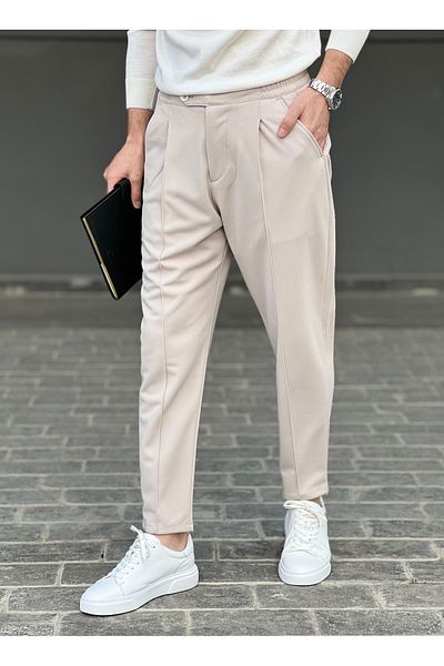 ElitWear Ανδρικό παντελόνι με κρυφό κορδόνι στη μέση ελαστικό καρότο