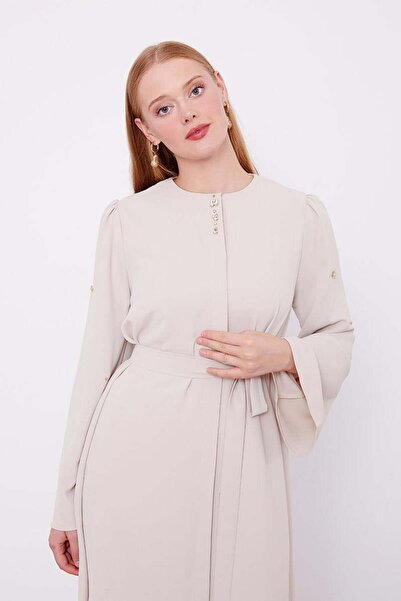 Levidor Διπλό κοστούμι με λεπτομέρεια από πέτρα σε μπεζ χρώμα