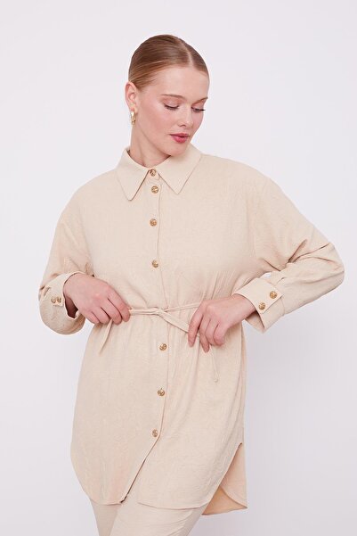 Levidor Bej Belden İp Bağlamalı İkili Takım