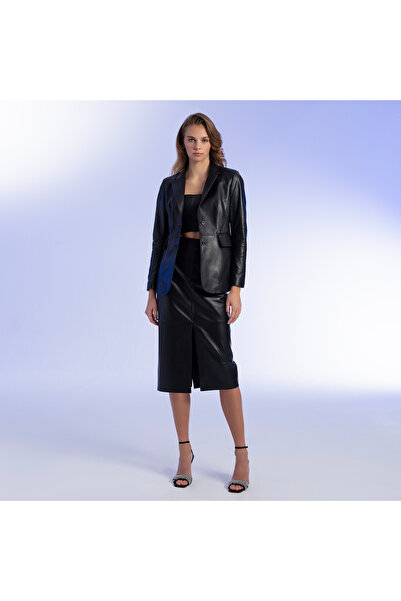 Desa Stansie Siyah Kadın Deri Ceket