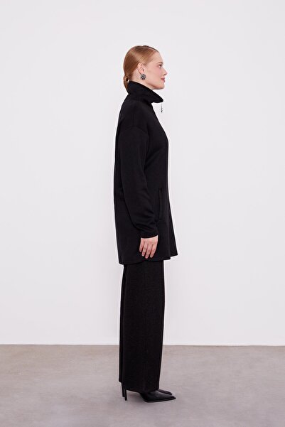 Levidor Black Glitter Detailed Cashmere Double Set