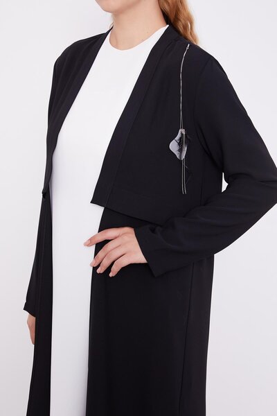 Levidor Μαύρο Σετ Γιλέκο με Λεπτομέρεια Μπροστινής Μπροστινής Πλευράς