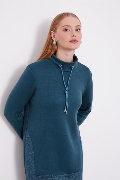 Levidor Petroleum Green Glittery Cashmere Fabric Double Set