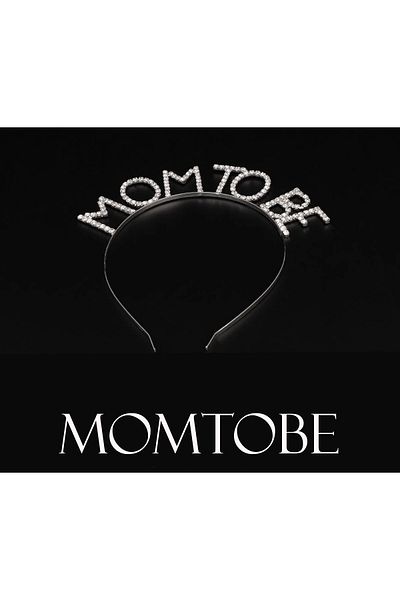CEKAVE Silver Colored Crystal Stone - Mom to Be Mother's Crown