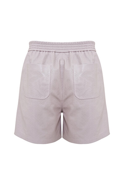 Desa Γυναικείο δερμάτινο σορτς με ψηλόμεσο διάτρητο σχέδιο Ines Light Rose