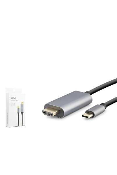 HADRON Hdx7837 Type-C To Hdmi Kablo Hdtv 4K 60Hz Pvc 1.8M Gri