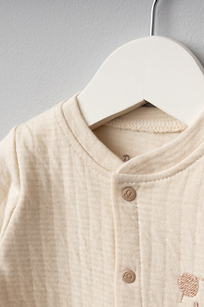 Bebitof Cute Puppy Patterned Muslin Baby Jumpsuit