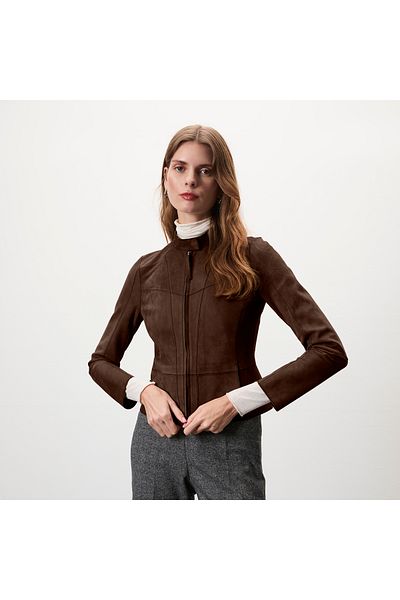 Desa Chantoya Dark Brown Women's Suede Jacket
