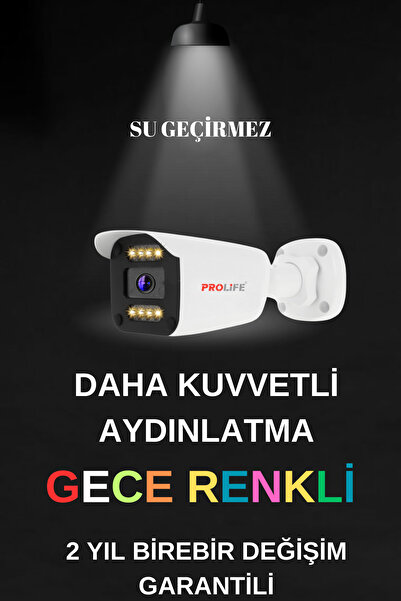 PROLİFE 4 Kameralı 5 Mp Gece Renkli 8 Warm Ledli Yüz Ve Araç Algılamalı Güvenlik Kamerası Seti