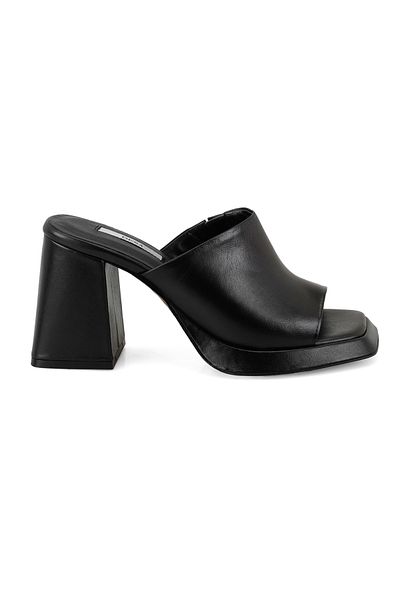 Desa Papuci de damă din piele Napa cu toc negru