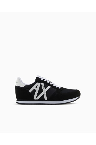 Armani Exchange Black-White Men's Sneakers - Comfortable Sole Breathable Xux017 Xcc68-K489