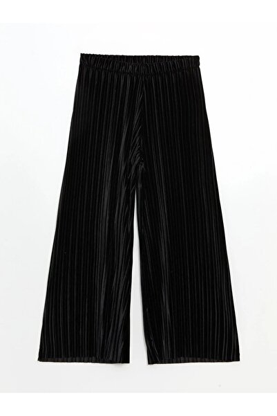 LC Waikiki LCWAIKIKI Basic Siyah Beli Lastikli Kadife Kadın Pantolon