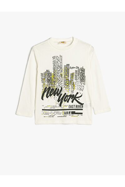 Koton Beige Boy's Long Sleeve T-Shirt