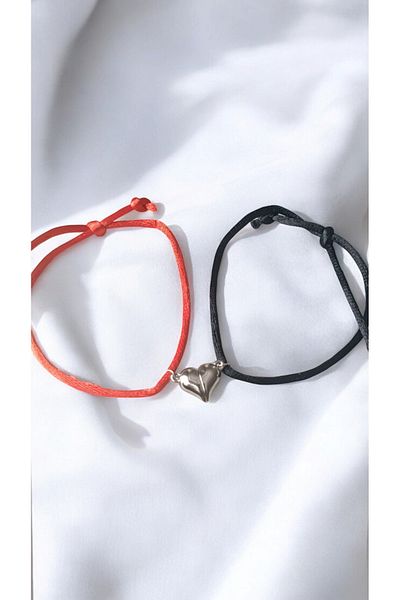 NAS fashion 2-Piece Magnet Heart Friend and Lover Bracelet