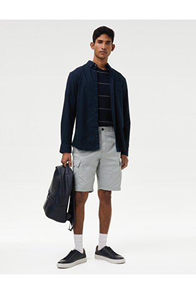 Marks & Spencer Saf Pamuklu Regular Fit Kargo Şort