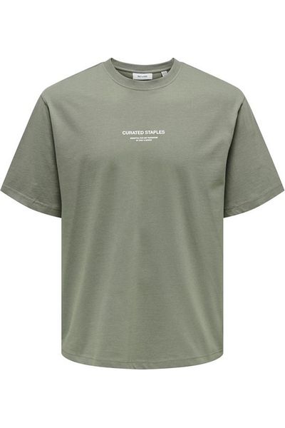 Only & Sons Unscored Rlx Print Ss Tee Noos 22030925   Silver Lining