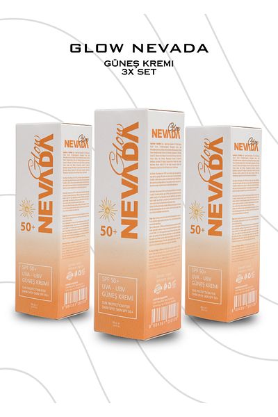 Glow Nevada Spf 50 Waterproof Uva/Uvb Protection Sunscreen 50 ml Set of 3