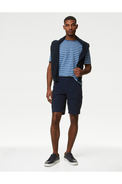 Marks & Spencer Saf Pamuklu Regular Fit Kargo Şort
