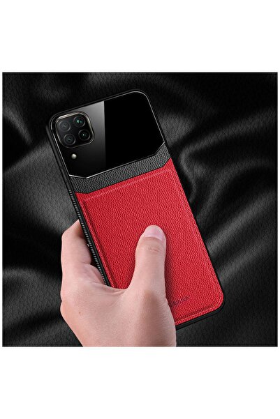 Zebana Huawei P40 Lite Compatible Case Lens Leather Case Red