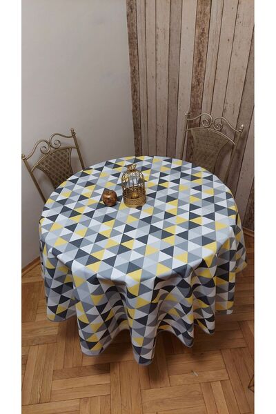 gonk Round,Duck (Liquid Iti̇ci̇,Stain-Proof) Fabric,Tablecloth