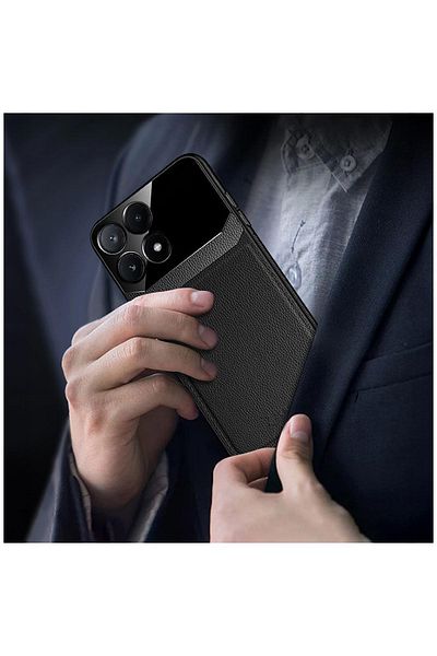 Zebana حافظة جلدية متوافقة مع هاتف Xiaomi Poco X6 Pro 5G مع عدسة Zebana باللون الأسود
