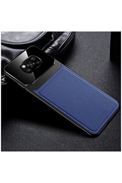 Zebana Xiaomi Poco X3 NFC Uyumlu Kılıf Lens Deri Kılıf Lacivert