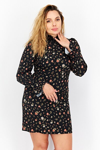 Caara Women Floral Print Casual Mini Dress, Multicolor