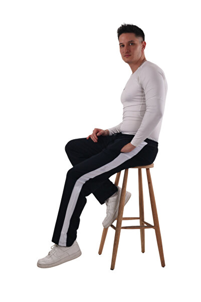 ASN concept Men's Side White Black Sweatpants (with Large Size Option)