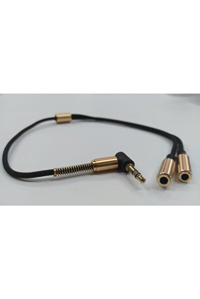 Mykablo 3.5 Mm Trs Stereo Kulaklık Çoklayıcı 90 Derece Kablo - Sarı