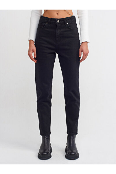 Dilvin 71358 Comfort Likra Mom Pantolon-Siyah