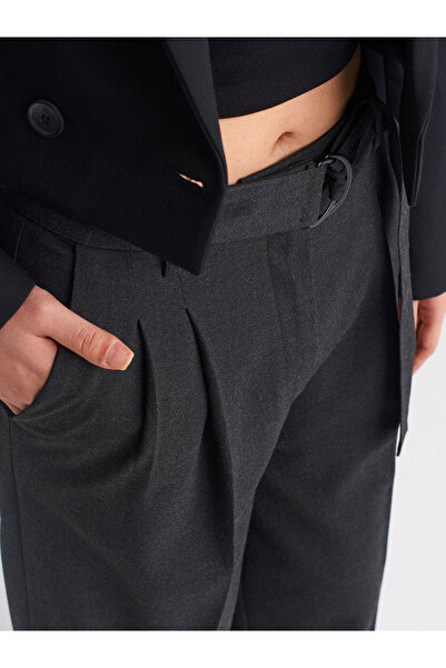 Dilvin 71591 Kemerli Geniş Pantolon-Antrasit