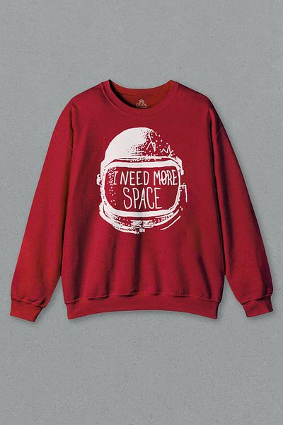 so cool Червен суитшърт с щампа Need More Space Astronaut Space Cosmos Planet Science