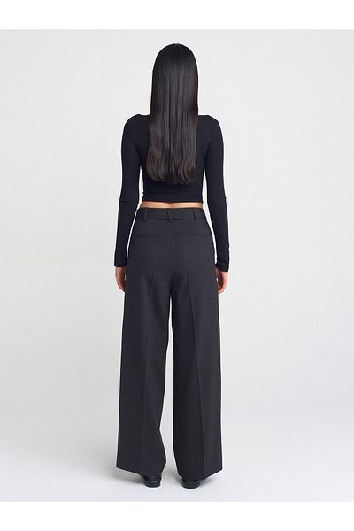 Dilvin 71591 Anthracite Wide Pants - Belted