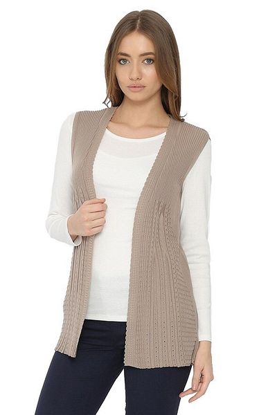 Uludağ Triko Women's Sand Embroidered Openwork Summer Thin Mother Vest