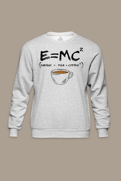 so cool Unisex Φούτερ E=Mc2 Energy Milk Coffee Energy Milk Coffee Einstein Γκρι φούτερ με στάμπα