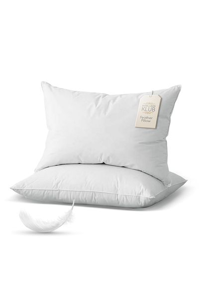 Hotel Linen Klub Duck Down Feather Pack of 2  Pillow - Provide Optimal Comfort, Superior Support, and Breathability
