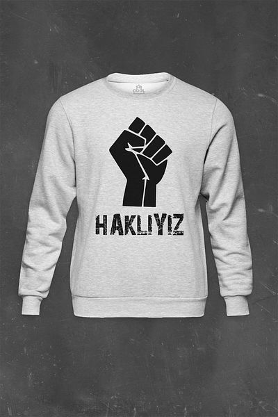 so cool Сив суитшърт с щампа „Ние сме прави“, „Съпротива, социализъм“, „1 май“, „Работец“