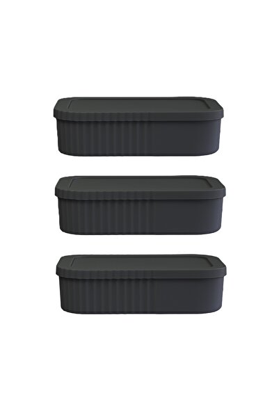 Dükkanönü 3 Adet Çok Amaçlı Kapaklı Mini Box Mutfak Banyo Makyaj Saklama Kutu...