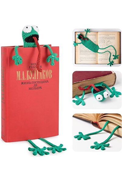 Arabest Handmade Crochet Frog Bookmark,3D Animal Book Marker for Students and...