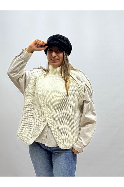 İTALYAN BUTİK Italian Front Cross over Collar Jumper