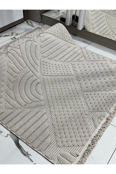 MBA MODA 1119 Bej Halı Yolluk Bukle Salon Halısı Antre Hol Koridor Halısı Kabartmalı Makine Halısı