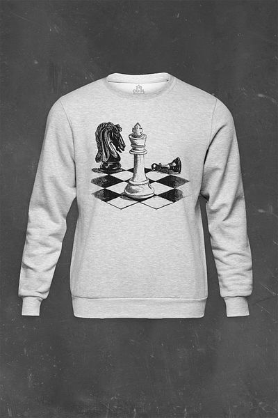so cool Γκρι φούτερ Σκάκι Brain Teaser King Mat Queen Chess Σκάκι με στάμπα Unisex Φούτερ