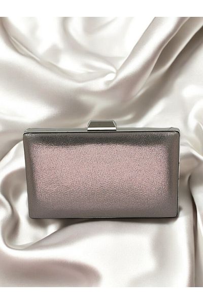 Wedding Fashion Antracit Gri Platină - Geantă de mână pentru rochie de seară din satin, pentru nuntă, logodnă, absolvire