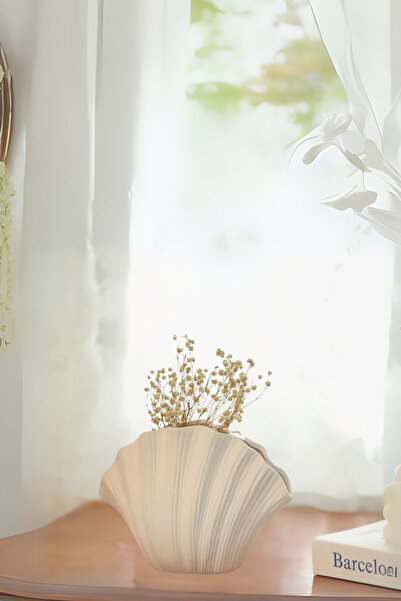 Minima Art Studio Deniz Kabuğu İstiridye Vazo 12 cm Pinterest Pampas Vazosu Dekoratif Salon Aksesuarı Masa Süsü